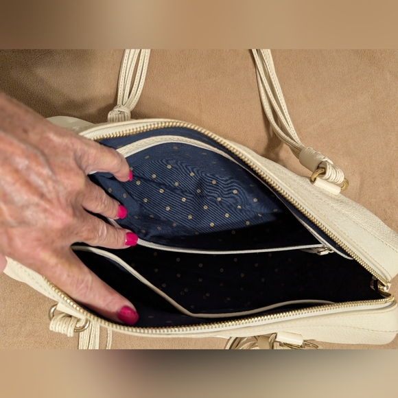 Kate Spade® NY Barrel Bag Added Tinsel & Silver Spade Charms With Key Ring - Picture 16 of 16